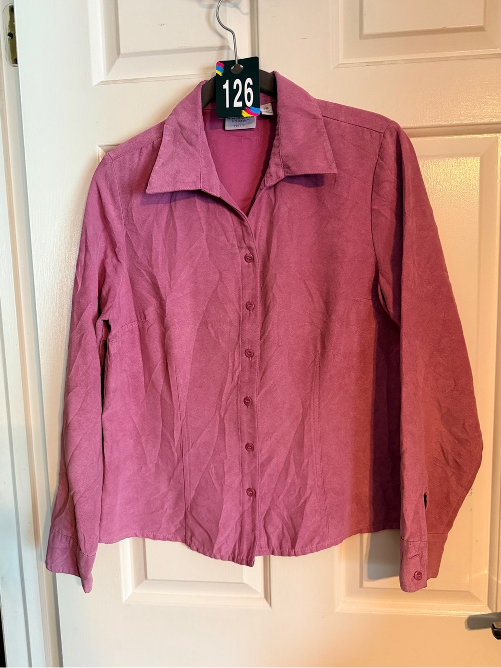 Sonoma Petite Button-Up Shirt in Magenta